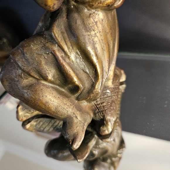 Italian Gilt Bronze Cherub, 1860's Antique Sculpture Very Heavy - Picture 7 of 16